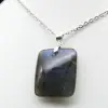 Square pendant in labradorite from Madagascar - 2