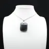 Square labradorite pendant - 0