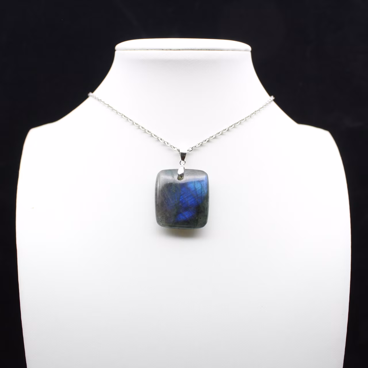 Square Labradorite Stone Pendant