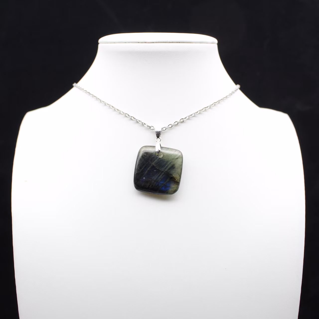 Natural labradorite square pendant
