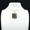 Square pendant in labradorite from Madagascar - 0