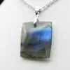 Square pendant in labradorite from Madagascar - 2