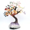 Mineral tree with an amethyst base and leaves made of various minerals - 4