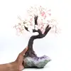 Mineral tree with amethyst base and rose quartz leaves - 17