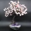 Mineral tree with amethyst base and rose quartz leaves - 3