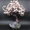 Mineral tree with amethyst base and rose quartz leaves - 5