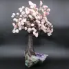 Mineral tree with amethyst base and rose quartz leaves - 7