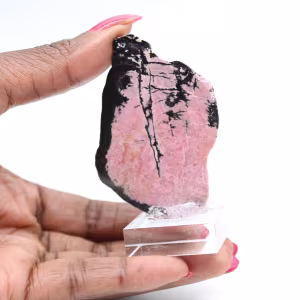 Rhodonite slice for decorative use