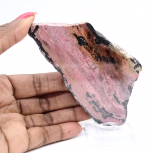 Rhodonite slice for decorative use