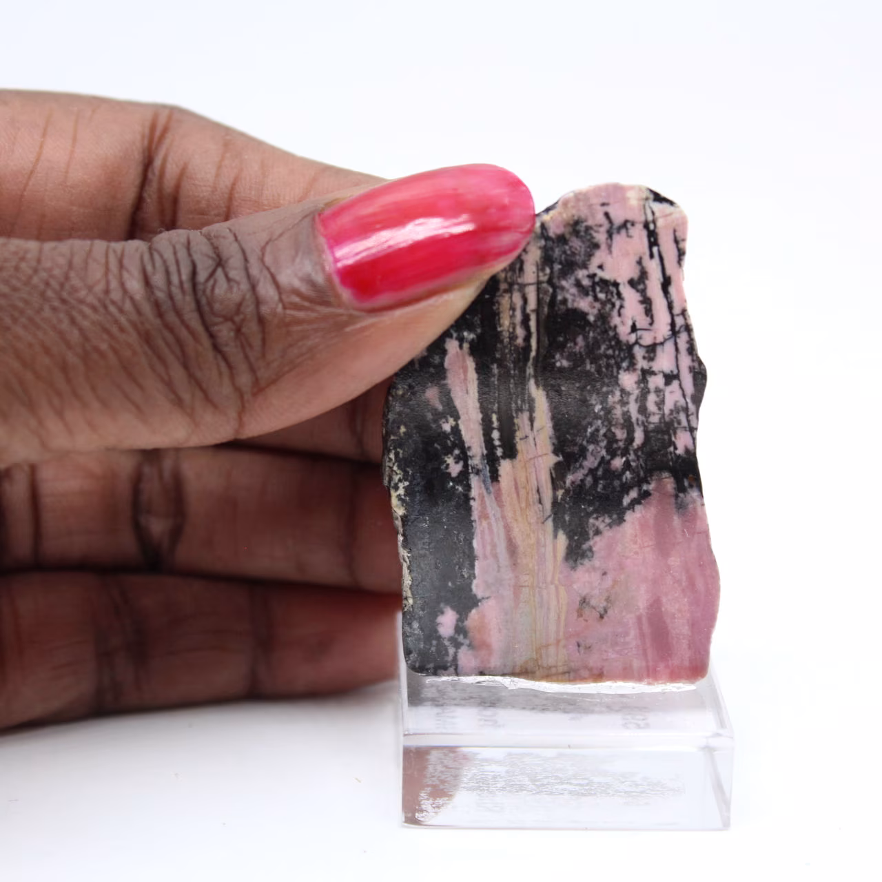 Rhodonite slice for decorative use