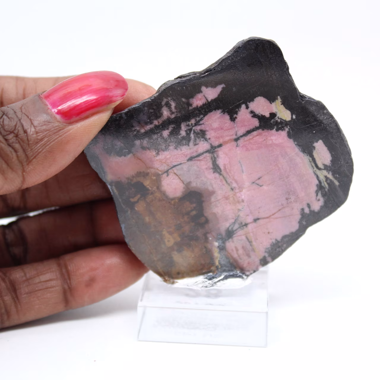 Natural Rhodonite slice ideal for decoration
