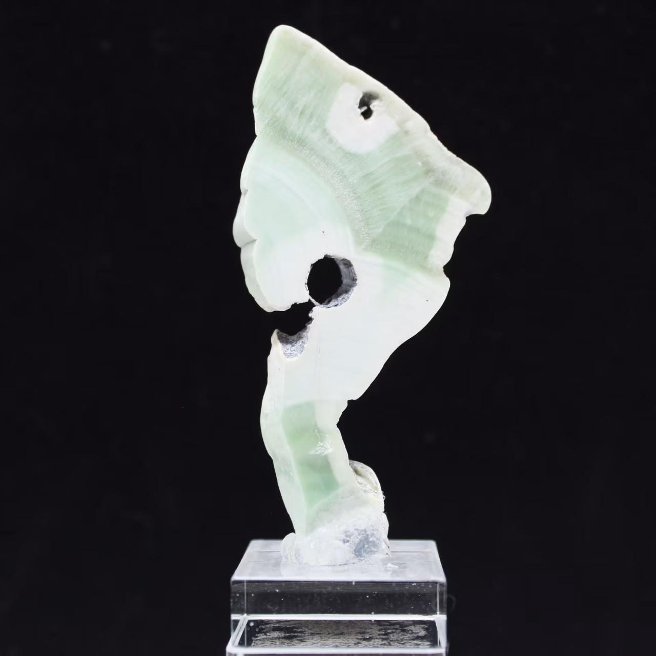 Authentic polished Green Aragonite stone slice