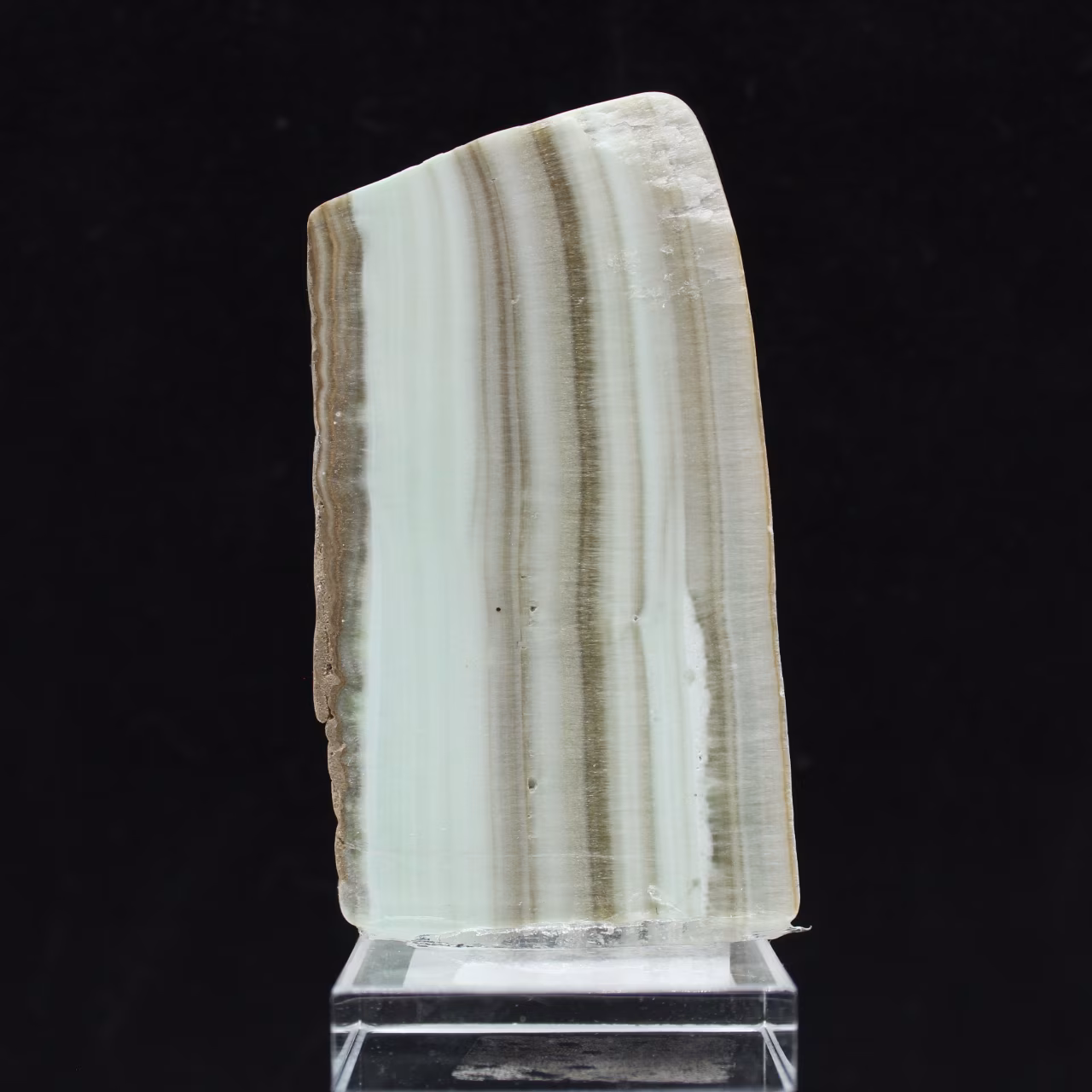 Polished Green Aragonite slice quality raw mineral
