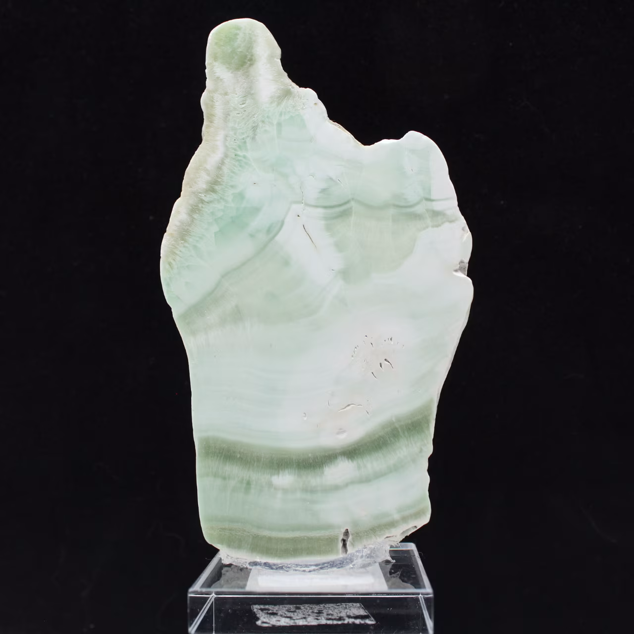 Authentic polished Green Aragonite stone slice