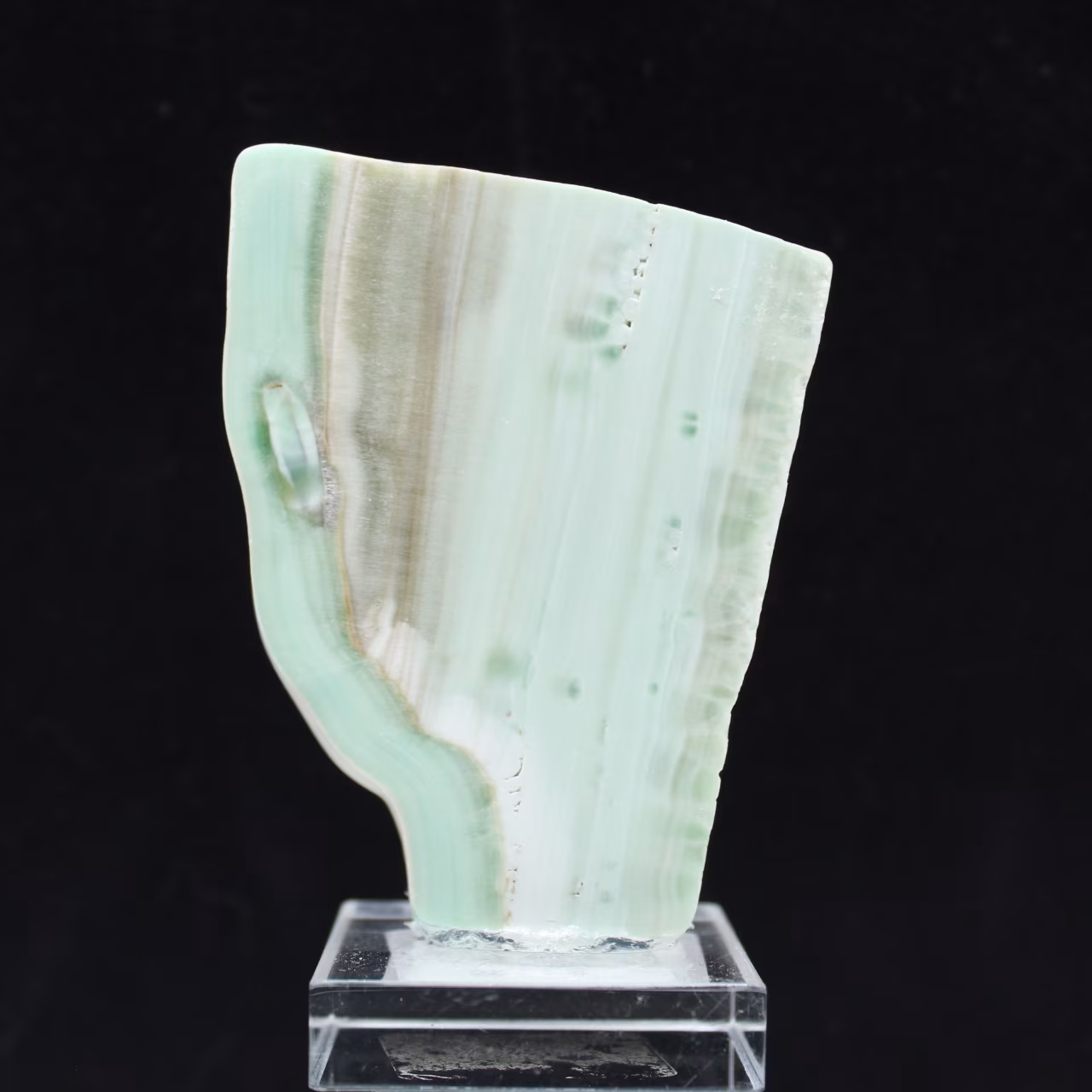 Natural Green Aragonite stone slice