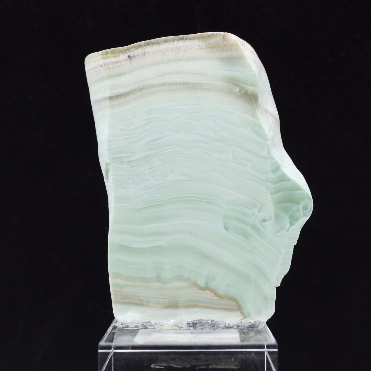 Polished Green Aragonite slice quality raw mineral