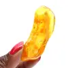 Natural stone pebble Yellow amber for unique specimen - 1