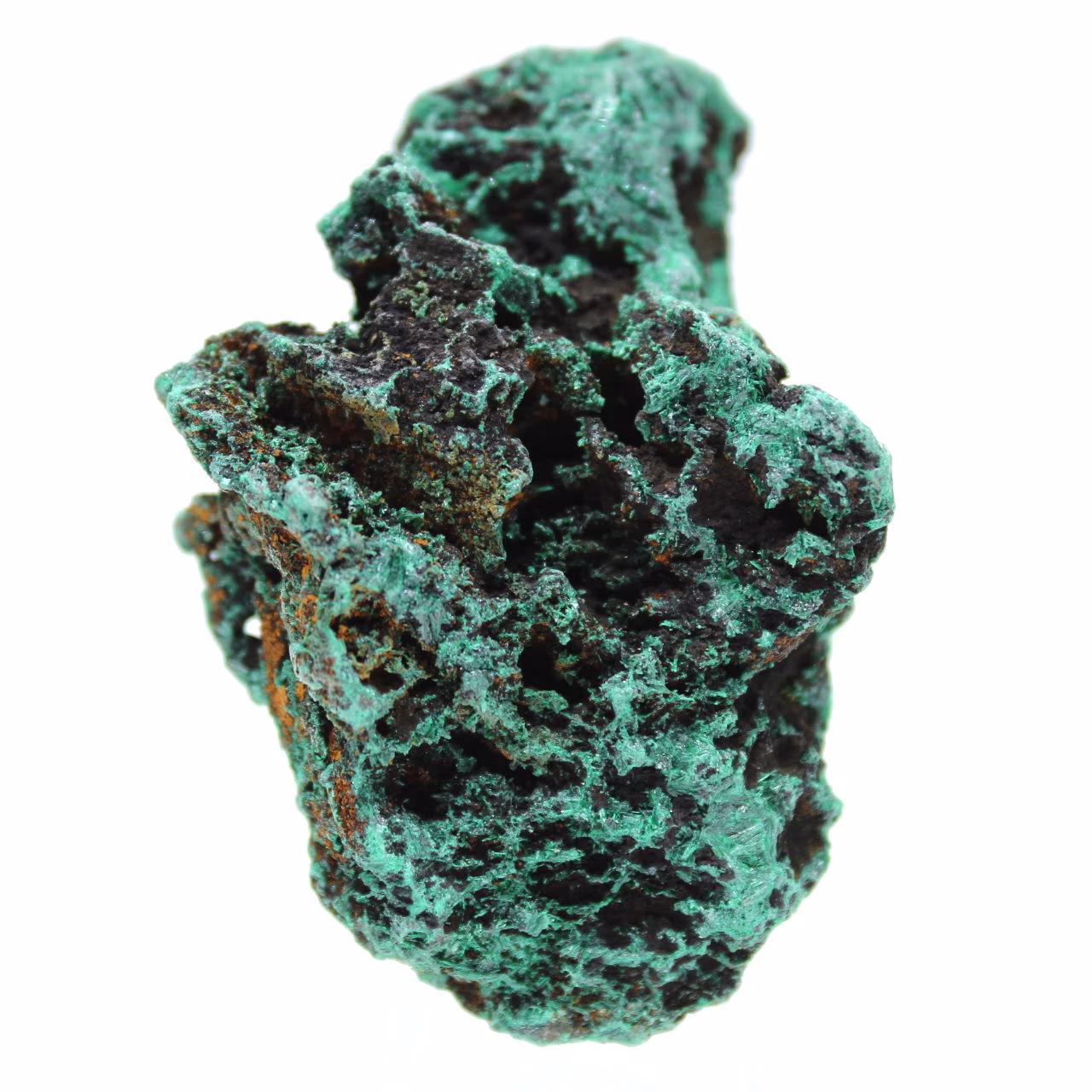Raw Block of Fibrous Malachite