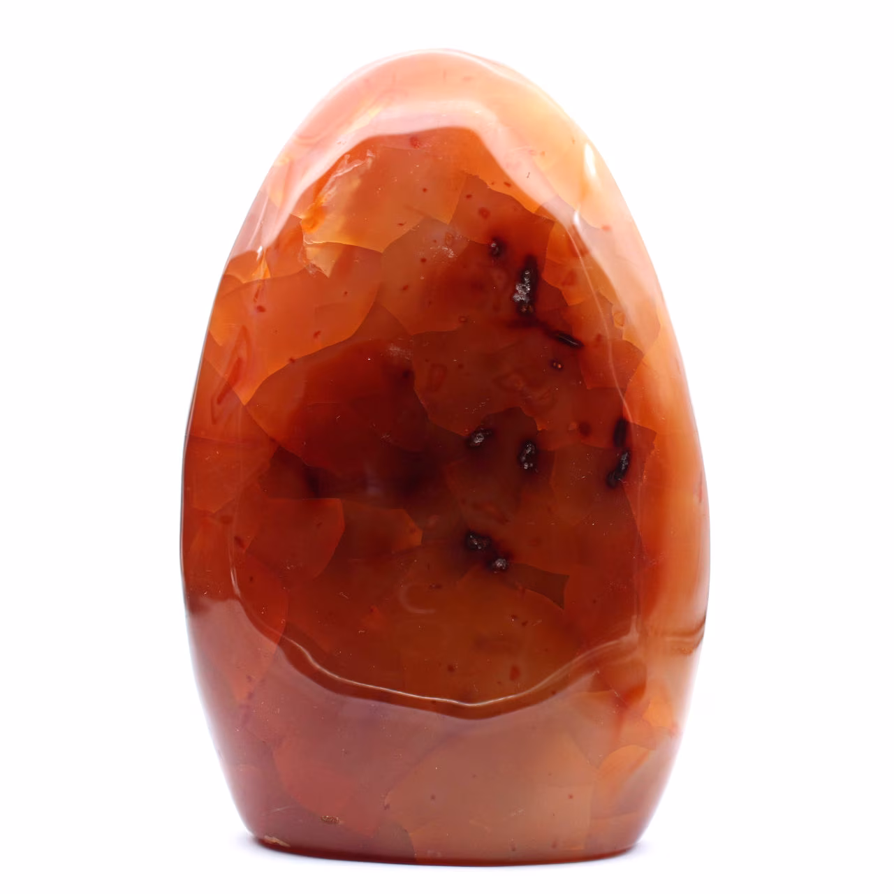 Polished Carnelian XXL Madagascar - Authentic Red-Orange Decorative Stone (Ornament)