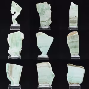Natural Green Aragonite stone slice