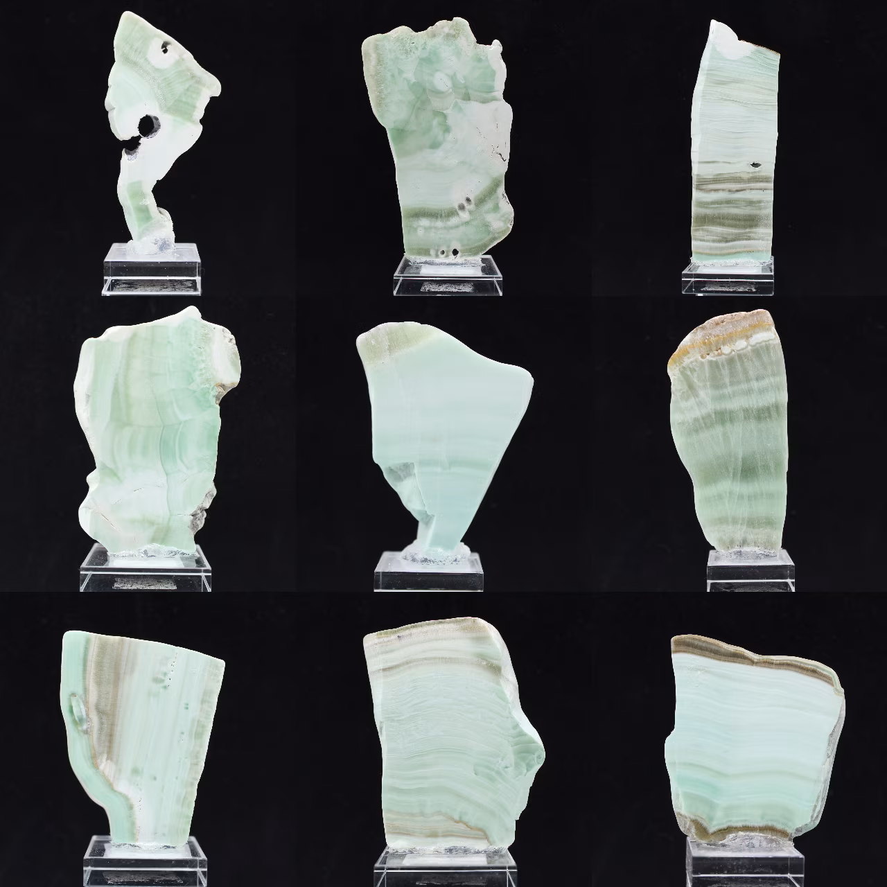 Natural Green Aragonite stone slice