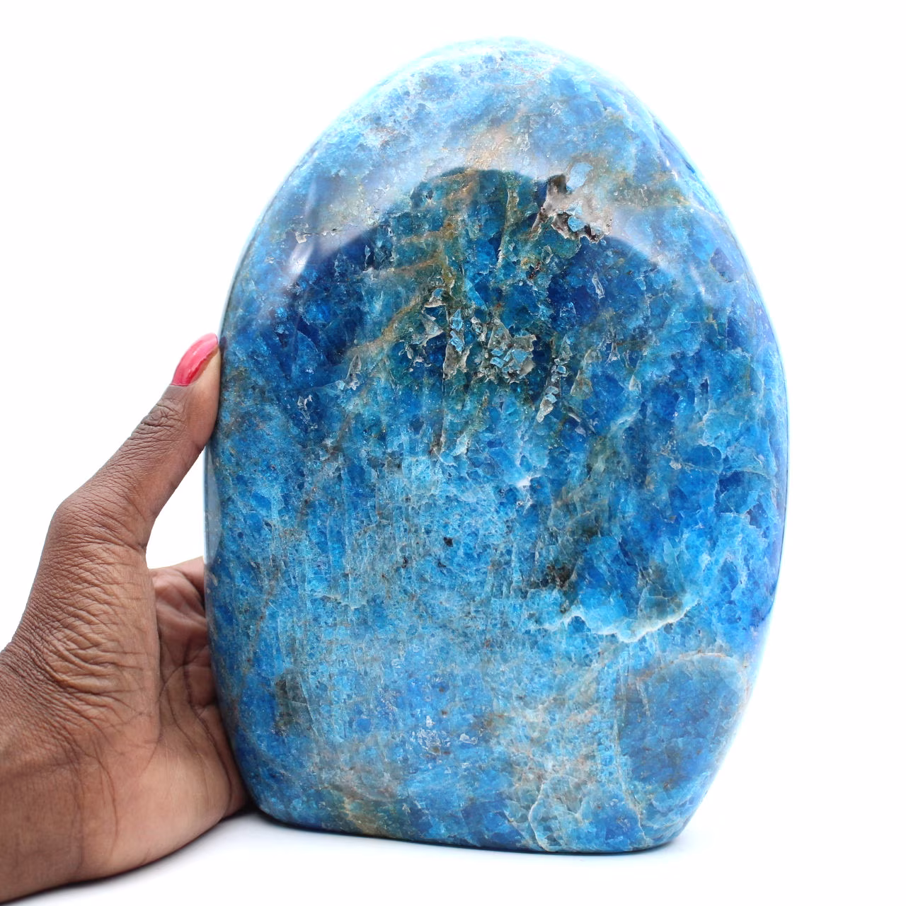 Giant polished apatite, prestigious ornamental stone, Madagascar