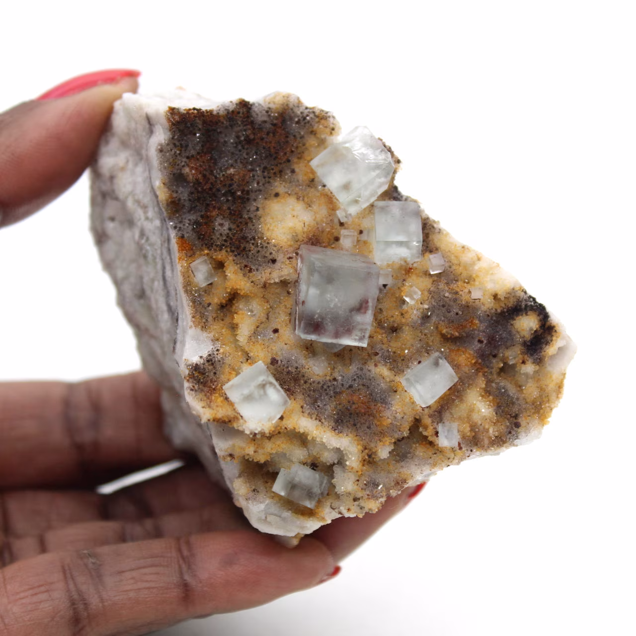 Collector's green fluorite: Small specimen on matrix