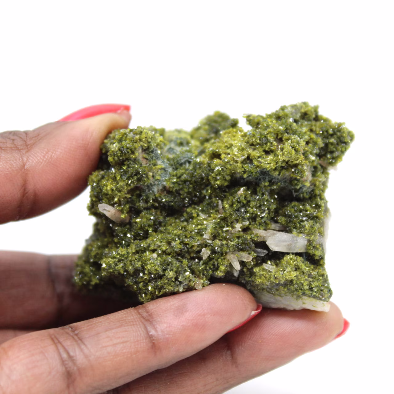 Green epidote crystals from Morocco