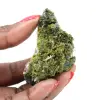 Green epidote from Morocco on thin matrix - 0