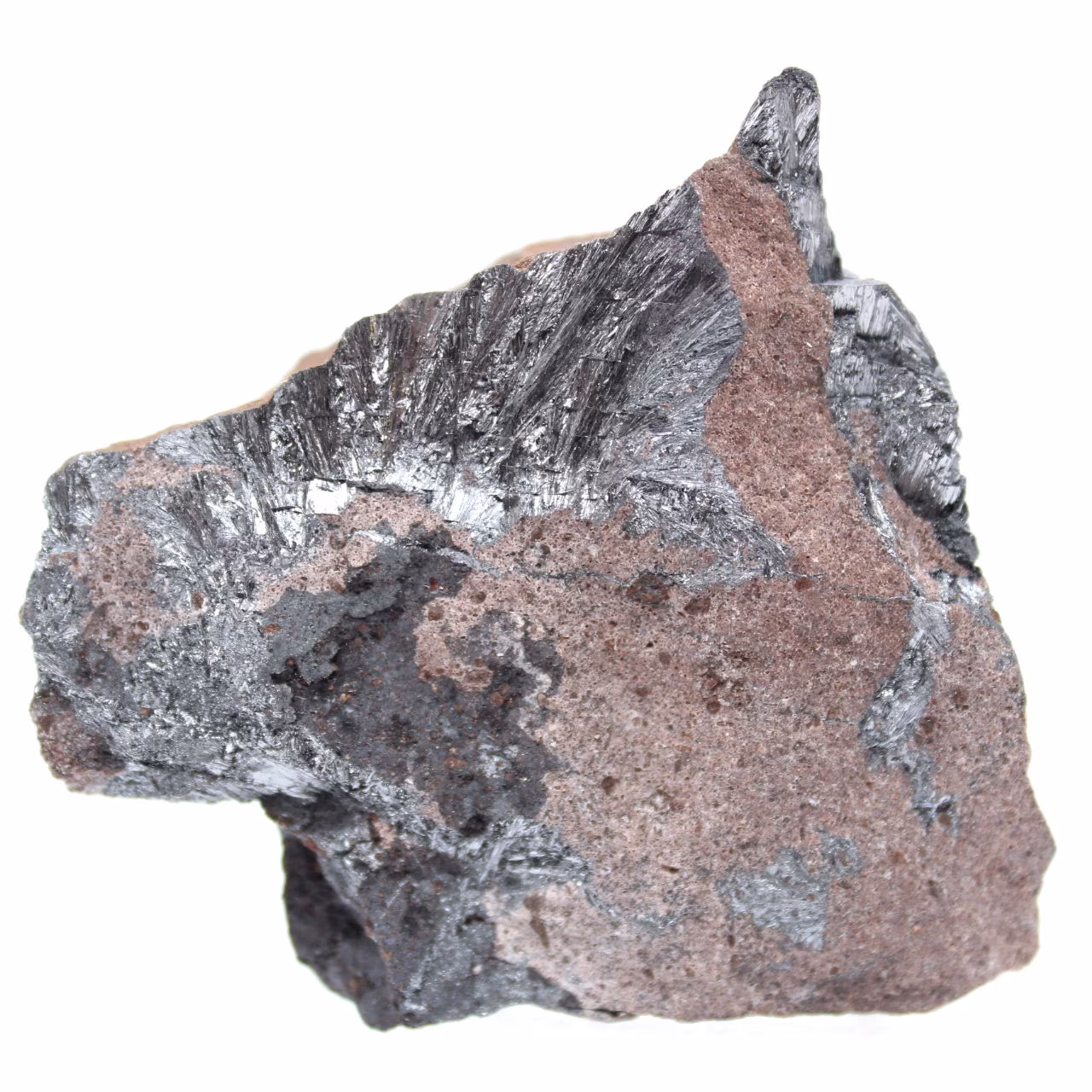 Pyrolusite crystals on matrix, aesthetic specimen