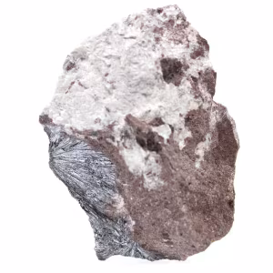 Pyrolusite crystals on matrix, natural rock