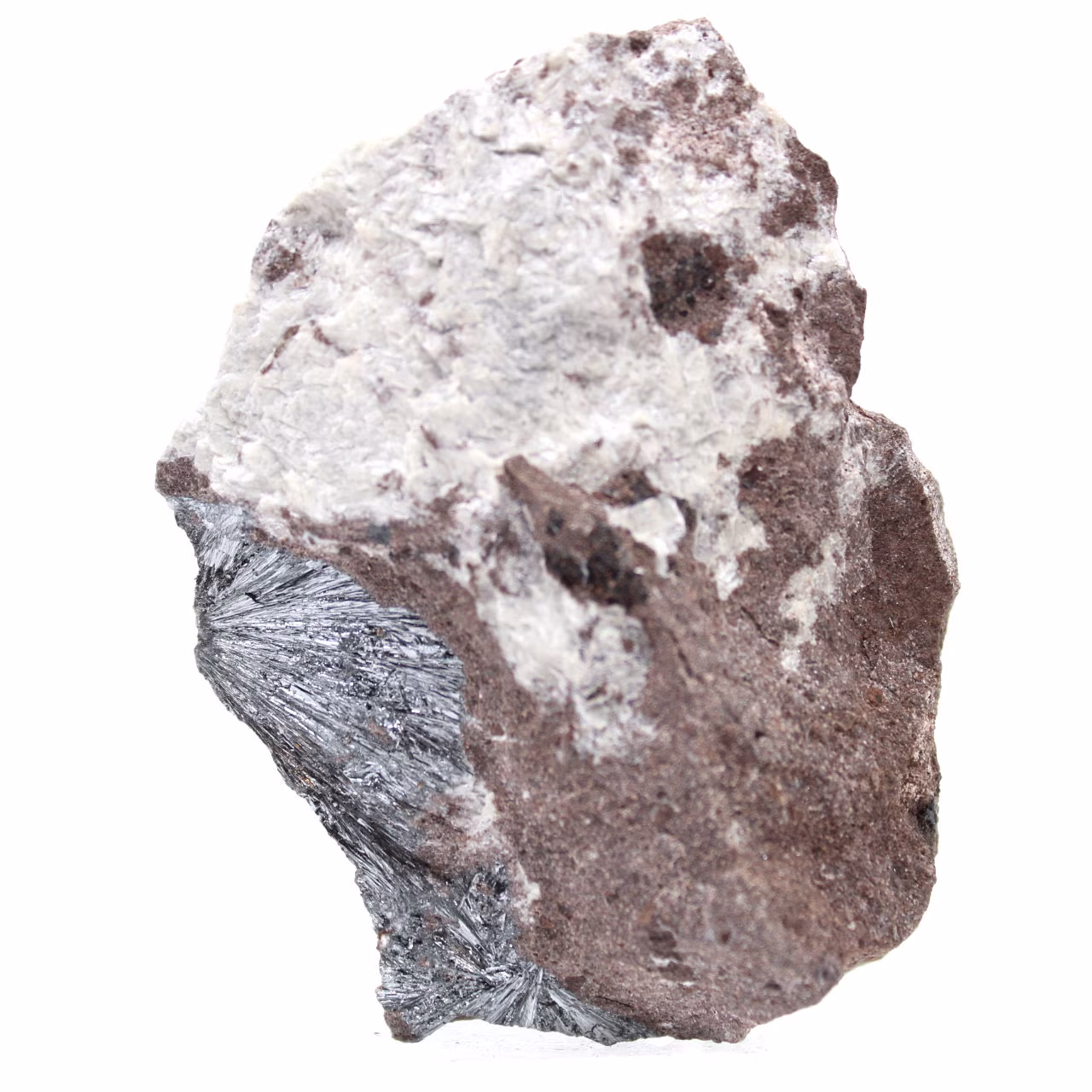 Pyrolusite crystals on matrix, natural rock