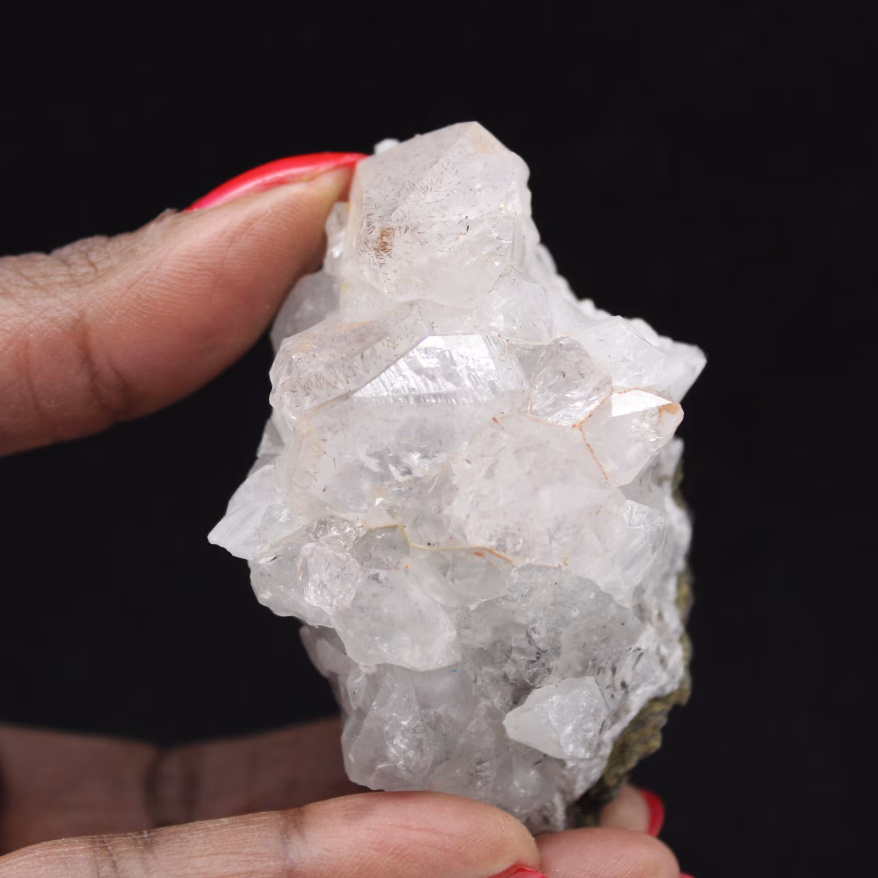 Small rock of quartz and goethite, crystals from Morocco