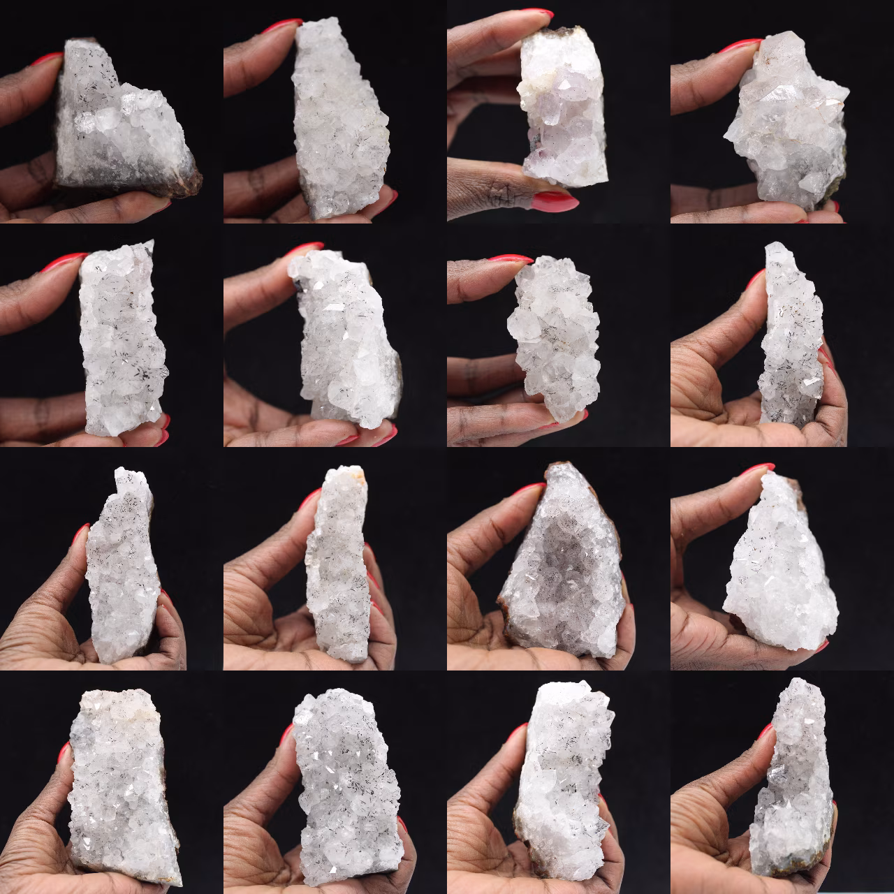 Raw quartz from Morocco, crystals with goethite inclusions