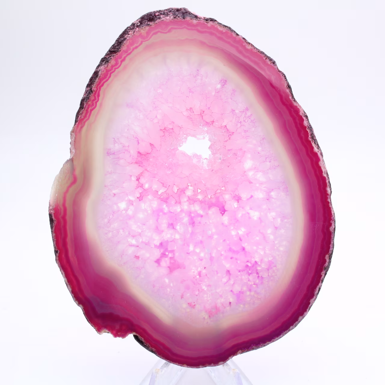 Polished pink-tinted Brazilian agate