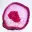 Polished slice of dyed pink agate — 1