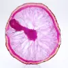 Natural pink-tinted agate slice - 0