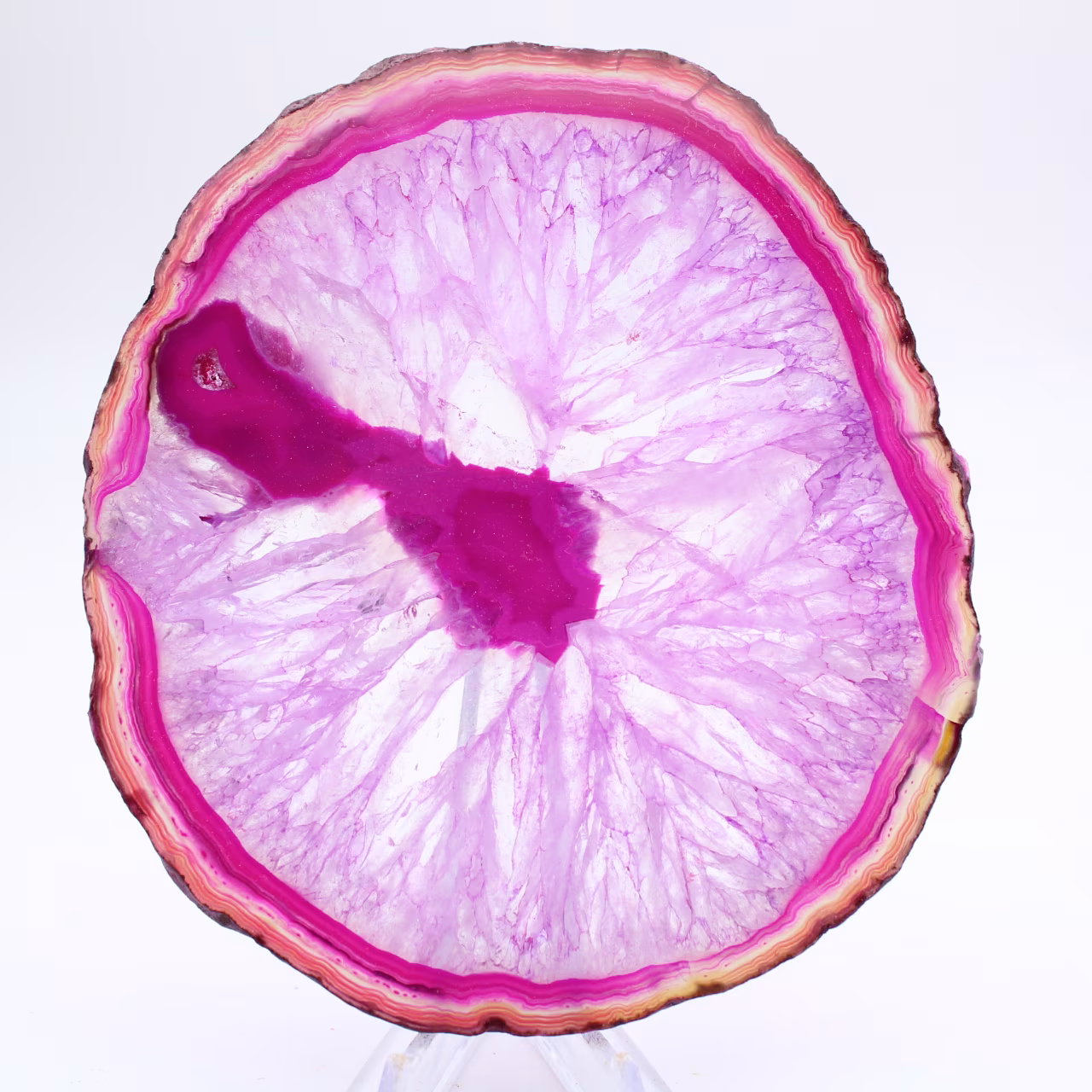 Natural pink-tinted agate slice