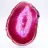 Polished slice of dyed pink agate