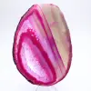 Polished pink-tinted sliced agate - 0