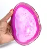 Decorative slice of dyed pink agate - 3