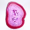 Polished slice of dyed pink agate - 5