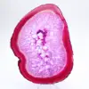 polished agate slice, tinted pink - 1