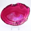 Polished slice of dyed pink agate - 7