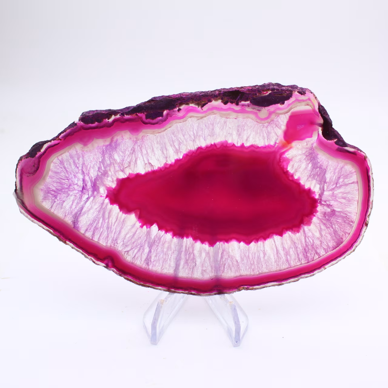 Thin slice of pink-tinted agate