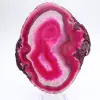 Polished slice of dyed pink agate - 9