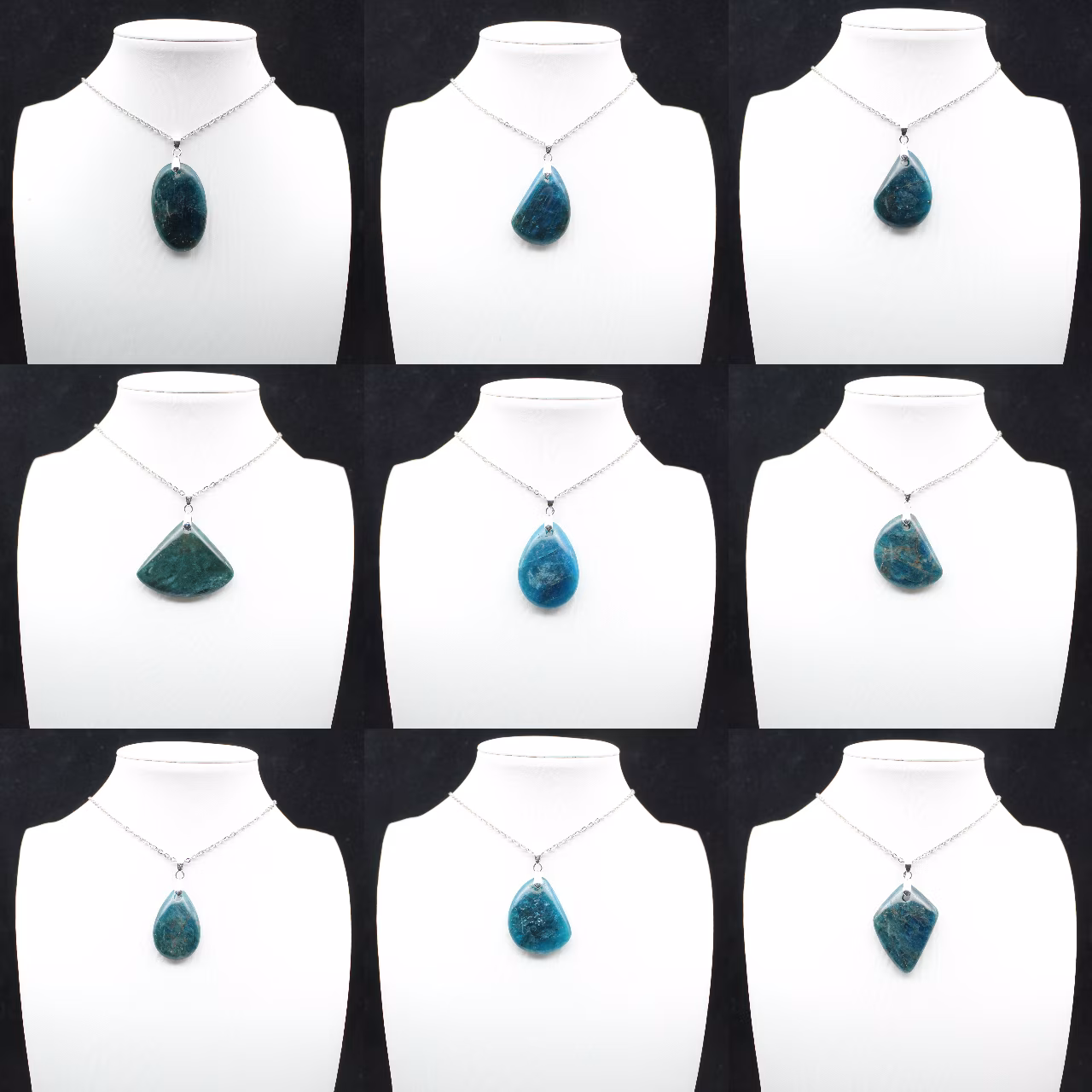 Blue Apatite Pendant from Madagascar - Natural Stone
