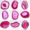 Polished slice of dyed pink agate - 0