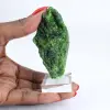 Raw chromediopside from Finland, green rock on base, 85 g - 1