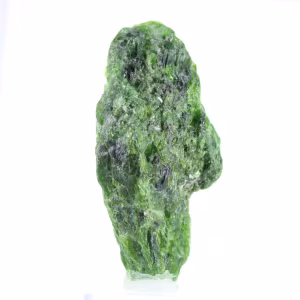 Raw chromediopside from Finland, green rock on base, 85 g